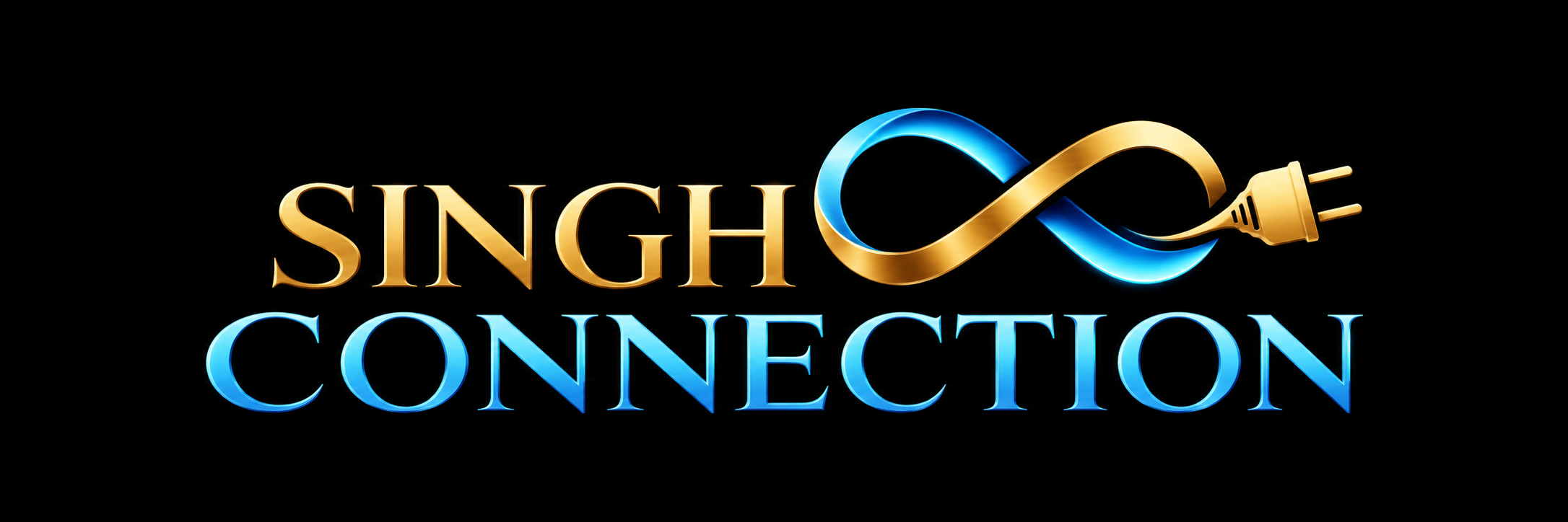 Singh Connection blue and gold infinity plug logo